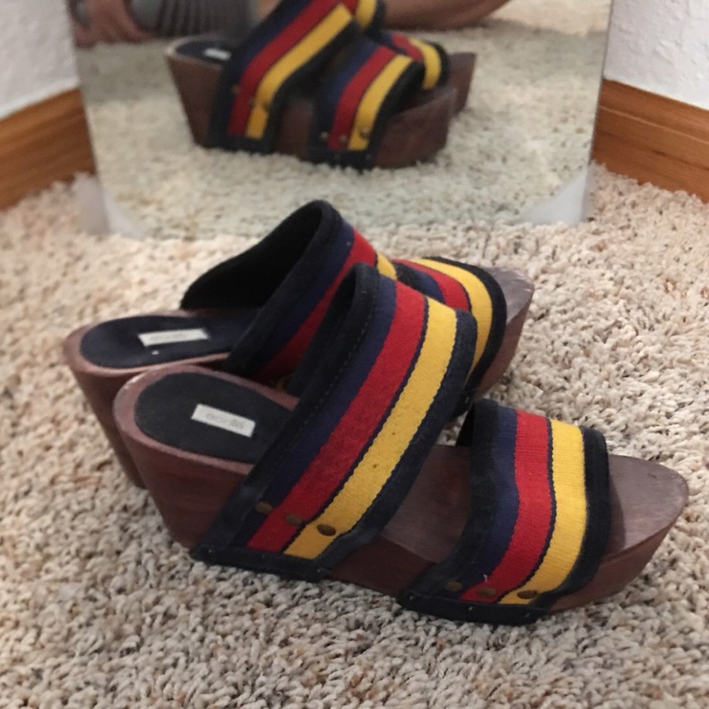 Colorful Ecote wedge sandals